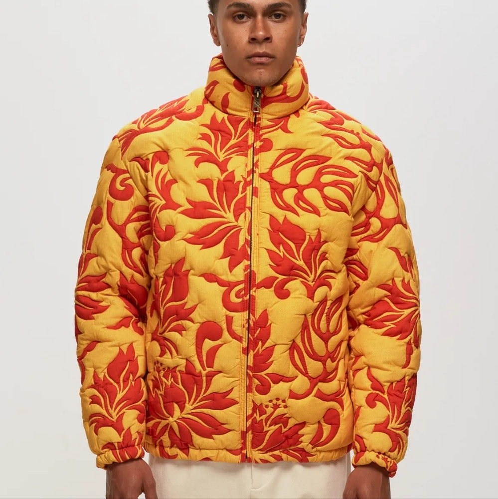 ERL TROPICAL FLOWERS PUFFER Sz Large NEW WITH TAGS